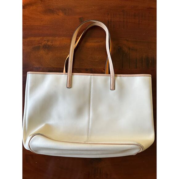 Coach Metro F24341 Open Top Tote Bag Shopper Shoulder Large Purse Handbag Ivory - Picture 1 of 16